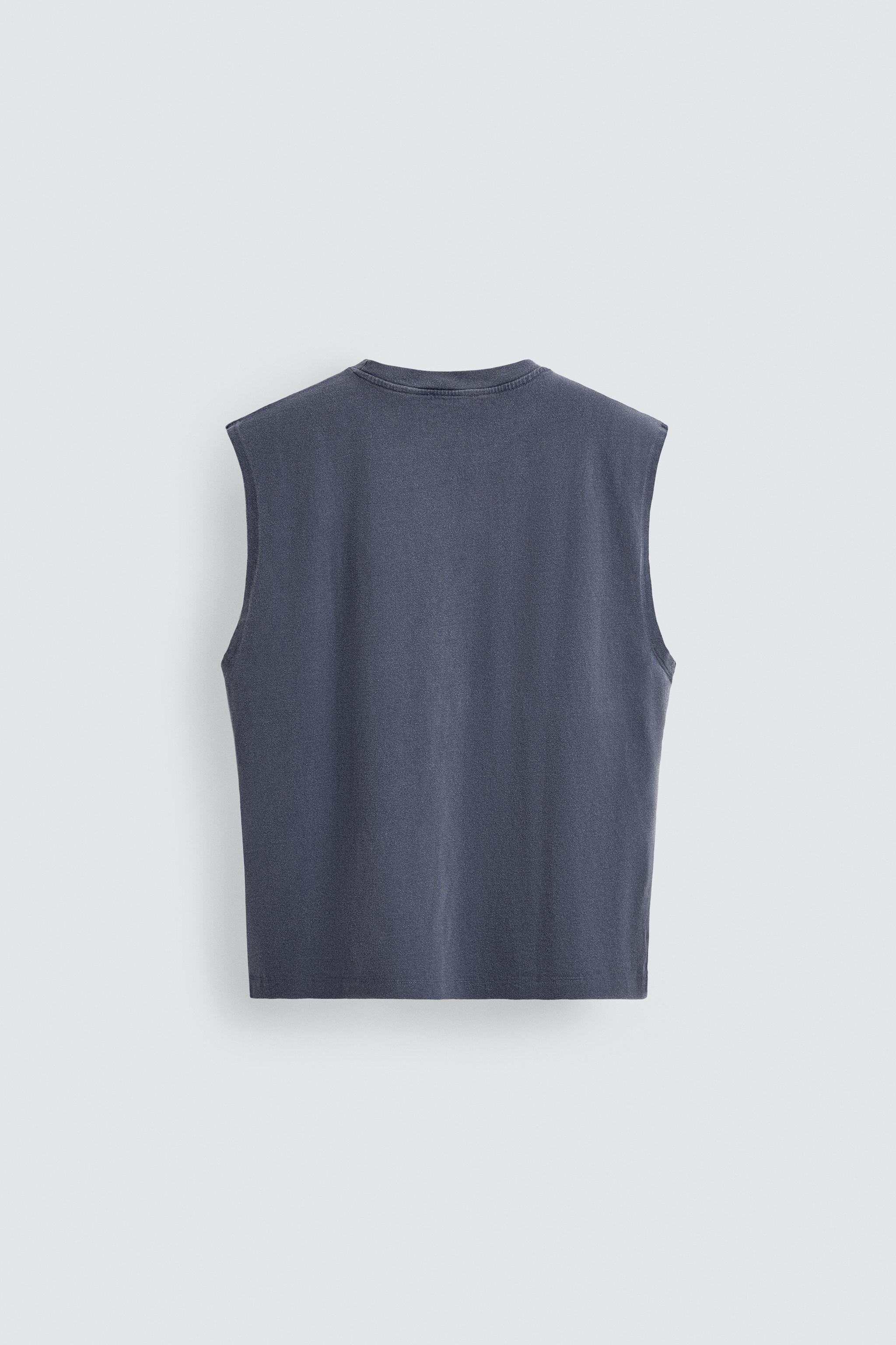WASHED TANK TOP WITH PADLOCK PRINT